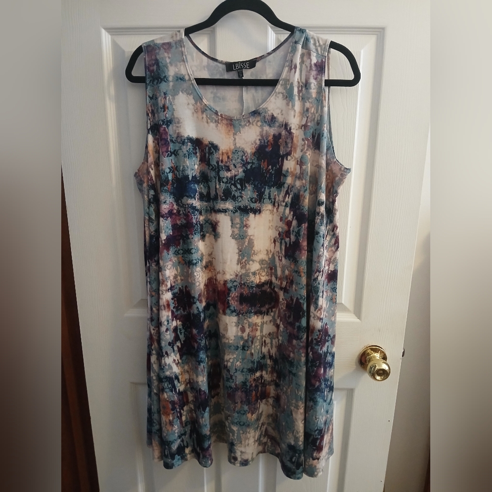 Lbisse Colourful Swing Tank Dress Tunic 2X